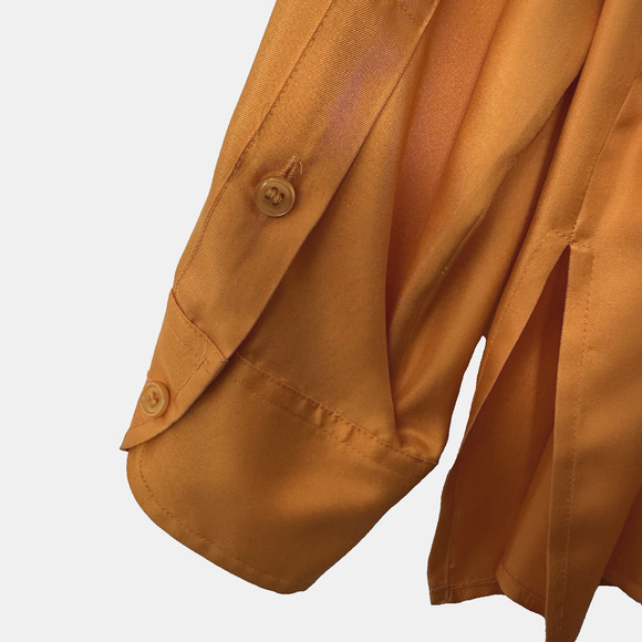 Jones New York 100% Silk Button Front Blouse XL Orange Sherbet Shirt NWT NOS Y2K - Picture 9 of 14